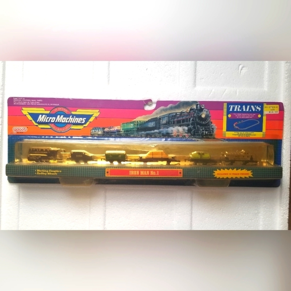 1989 Galoob Micro Machines "Iron Man No.1 Trains with Track Included.Unopened.